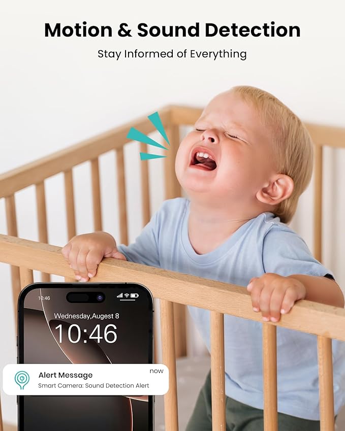 3K Indoor Security Camera 2 Pack, 360° Pan/Tilt WiFi Camera for Home Security, 2.4/5GHz Pet/Dog/Baby Camera with Phone App, Night Vision, Two-Way Audio, 24/7 SD/Cloud Storage, Works with Alexa