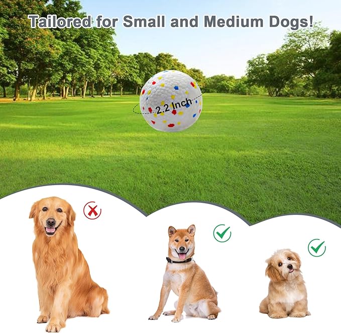 Dog Toy Balls 2.2 Inch, Indestructible Dogs Balls 6 Pack for Aggressive Chewers, Durable Interactive Toys for Small & Medium Puppy, Perfect for 2.2 Inch Automatic Dog Ball Launcher (ETPU Material)