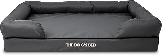 The Dog’s Bed XL Grey, Memory Foam, Pain Relief: Arthritis, Hip & Elbow Dysplasia, Post Surgery, Lameness, Supportive, Calming, Waterproof Washable Cover, Veterinary Approved