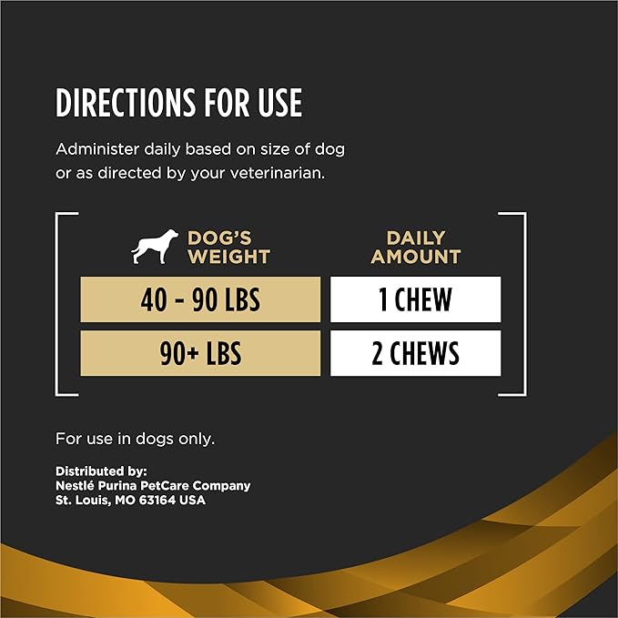 Purina Pro Plan Veterinary Large Breed Dog Joint Care Supplement with Glucosamine, Chondroitin, and Collagen to Support Hip and Joint Health – 30ct Pouch