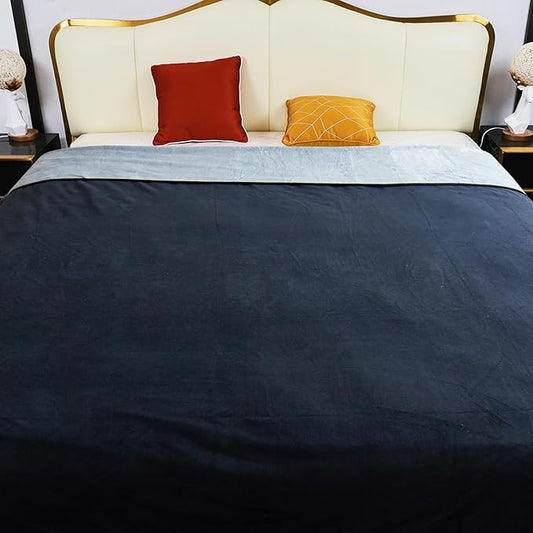 Waterproof Blanket for Bed, 80"x90" Leak-Proof Design, Reversible & Washable King Size Waterproof Blanket, Large Water Resistant Blankets, Reusable (Black/Light Grew)