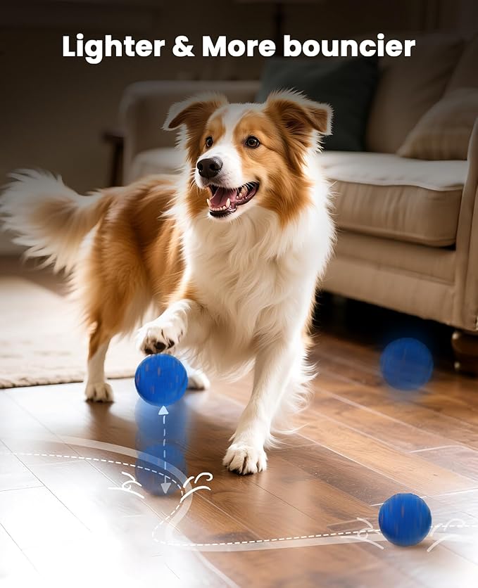 Smart Interactive Dog Balls, Automatic Moving Ball for Medium and Large Dogs, ETPU New Material, Motion Activated Rolling & Rotating Bouncy Toy for Dog Enrichment & Stimulation