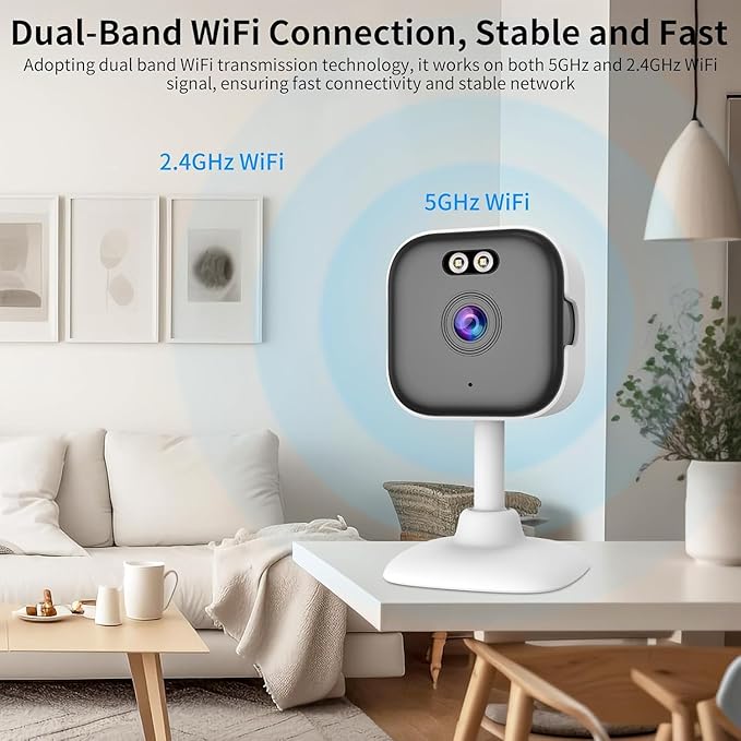 VSTARCAM 5G Indoor Security Camera for Pet Camera, Dual-Band WiFi (2.4GHz/5GHz), 2K UHD Dog Camera w/5× Zoom, Motion Detection, 2-Way Audio, Color Night Vision, Cloud & SD Card Storage, Works w/Alexa