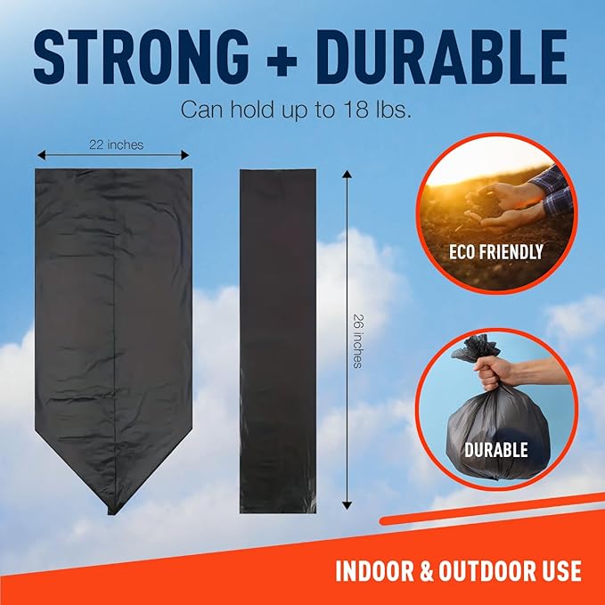 Firebelly Outfitters Portable Toilet Bags for 5 Gallon Bucket - 80 Biodegradable Camping Poop Bags - Leak-Proof, Durable Waste Bags for Outdoor, RV, & Emergency Use - Easy Disposal