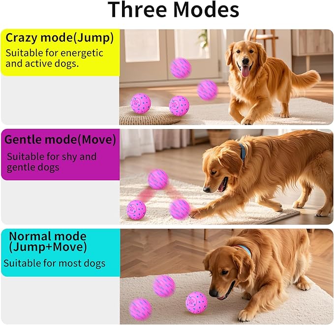 Smart Interactive Dog Toys, Activated Moving, Bouncing, Rotating Ball for Medium/Large Dogs, 2025 E-TPU Material, Motion-Activated Dog Ball to Keep Them Busy, IP54 Waterproof, Christmas Dog Gift
