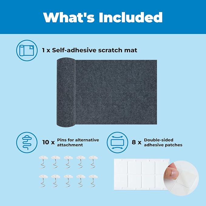 Best Pet Supplies Catify Cat Scratcher, Fun Interactive Scratchers, Posts, Poles, Claw Safe, Furniture Saver Indoor Play Support Natural Cat Behaviors Heavy Duty - Gray (39.4 x 15.8)