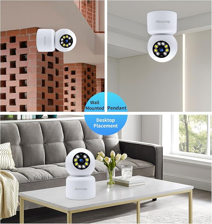 3K Dual-Band WiFi Indoor Camera, Baby Monitor with 24/7 Cloud Recording,AI Motion Tracking & 360° Auto Rotation,Color Night Vision,2-Way Audio,No Blind Spot