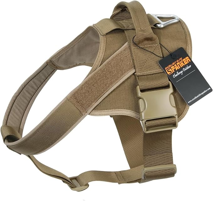 EXCELLENT ELITE SPANKER Tactical Dog Harness Patrol Harness Service Dog Vest Military Dog Vest Working Dog Vest with Handle(Coyote Brown-S)
