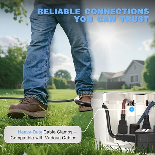 Flemoon Large Outdoor Electrical Box (12.5 x 8.5 x 5 inch), IP54 Waterproof Outdoor Extension Cord Cover Weatherproof, Protect Outlet, Plug, Socket, Timer, Power Strip, Holiday Light Decoration, White