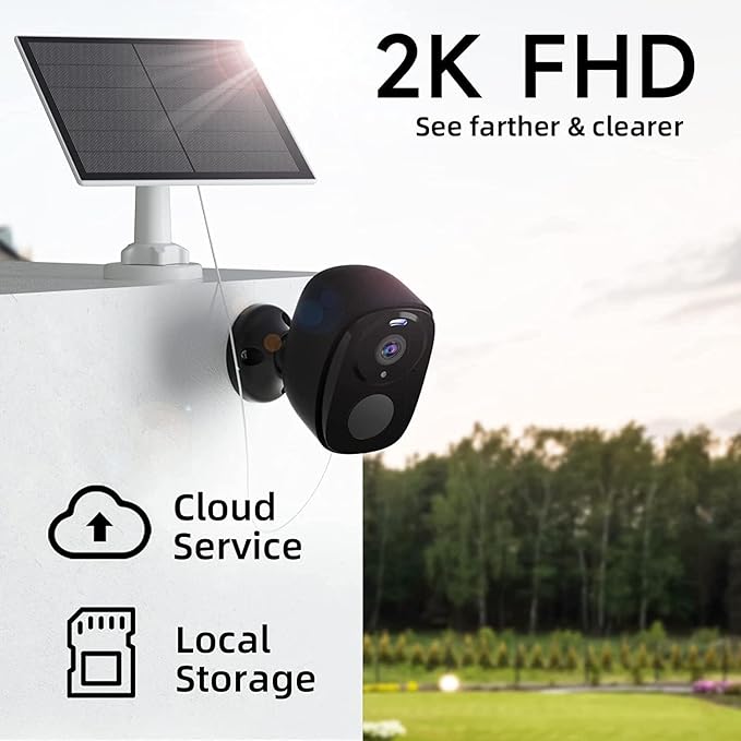 ELECCTV 5G/2.4G WiFi Security Cameras Wireless Outdoor, 2K Battery Powered WiFi Cameras with AI Motion Detection Spotlight Siren,Color Night Vision, 2-Way Talk, IP65, Works w/Alexa (W1SP-B-1PC)