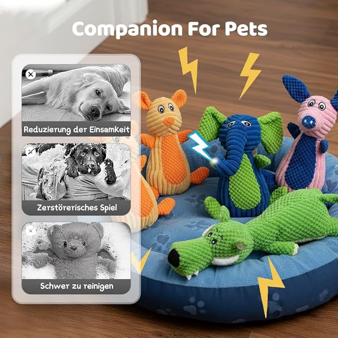 Indestructible Dog Toys,2026 New Dogs Plush Toy for Aggressive Chewers,Stuffed Toys Dogs Squeaky Durable Chew Toy for Indoor Pups Teething (A-Eleplant)