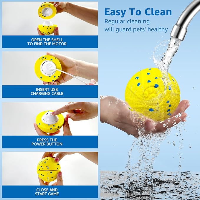 Dolita Interactive Dog Toy with Remote 3 Modes Tough Chewers Dog Ball, Smart Automatic Rolling Ball, E-TPU Material for Aggressive Chewers, Large/Medium Dogs