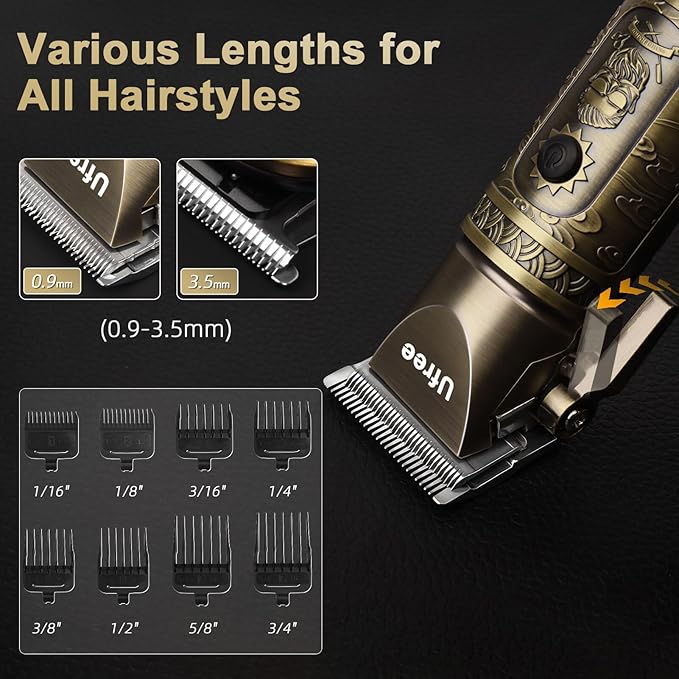 Ufree Hair Clippers for Men Professional with Beard Trimmer, Barber Clippers and Trimmers Set, Electric Razor Shavers for Men, Cordless Mens Grooming Kit for Nose, Face, Hair, Gifts