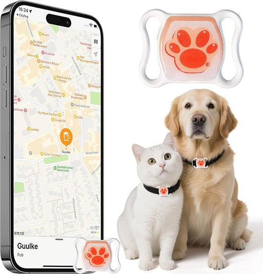 Cat Tracker for Indoor & Outdoor Cats – Lightweight Pet Locator Tag with Unlimited Range – No Subscription or Monthly Fee – Kitten Finder with Real-Time Alerts, Easy to Use