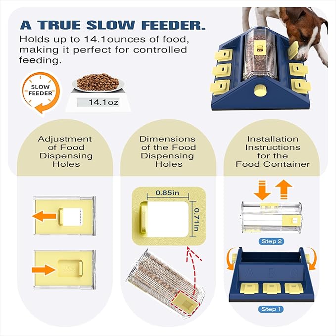 KADTC U.S. Brand & Design - 2 Levels of Challenge - Large Size Paw-Activated Rolling Dog Treat Puzzle Feeder Toys for Aggressive Chewers Dogs Food Dispenser Enrichment Toy Christmas & New Year Gift