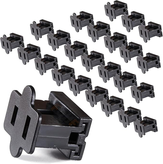 Female Vampire Plug - 25PCS SPT-2 Black Electric Plugs for Christmas Light Strings & Lamps and DIY Projects