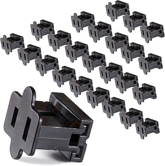 Female Vampire Plug - 25PCS SPT-1 Black Electric Plugs for Christmas Light Strings & Lamps and DIY Projects