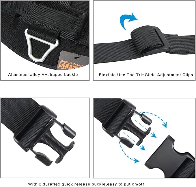 EXCELLENT ELITE SPANKER Tactical Dog Harness Patrol Harness Service Dog Vest Military Dog Vest Working Dog Vest with Handle(Black-L)