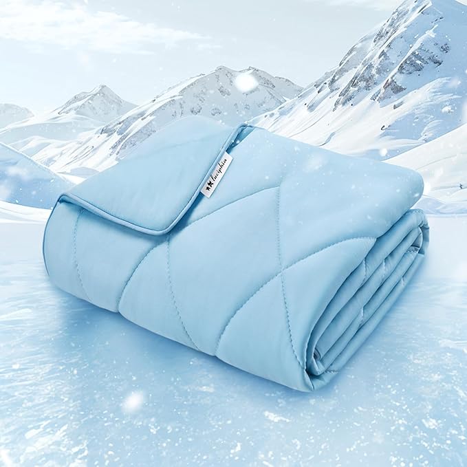 Luciphia Premium Cooling Blanket for Dogs Washable Q-MAX>0.4 Pet Cool Mat for Cats Hot Weather Puppy Lightweight Throw Calming Pad (Blue,40x60 inches)