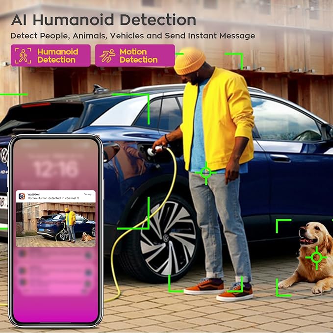 xmartO [AI Tracking Dome CAM] 10CH 2K HD Metal Dome PTZ Wireless Security Camera System, 4*Automatic Tracking, 2-Way Audio and Night Vision Camera, 10CH 4K Long Range WiFi 6 Surveillance DVR NVR Kit