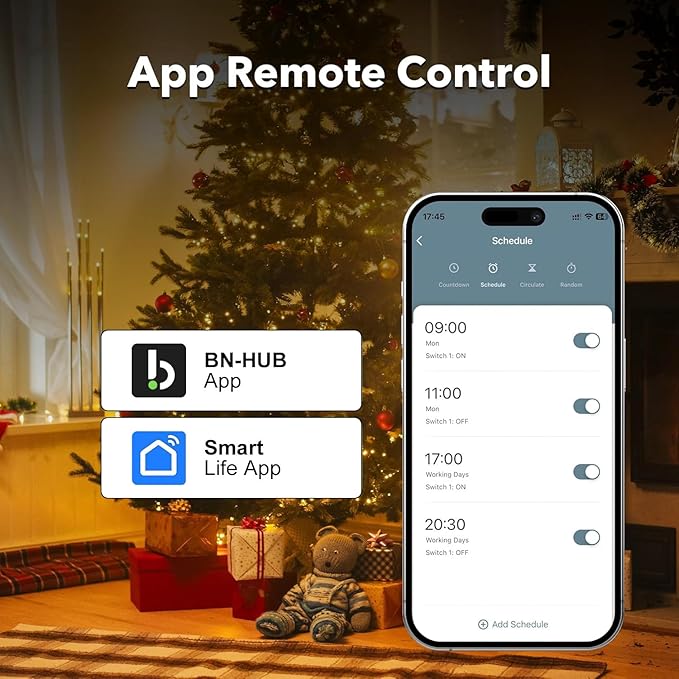 BN-LINK WiFi Heavy Duty Smart Plug Outlet, No Hub Required with Timer Function, White, Compatible with Alexa and Google Assistant, 2.4 Ghz Network Only (4 Pack)