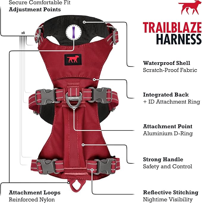 Tuff Pupper Escape Proof Dog Harness for Extra Large Dogs | No Pull Lightweight Adjustable Harness | No Escape Multifunctional Outdoor Pet Gear | Strong Durable Breathable | Secure Comfortable Fit