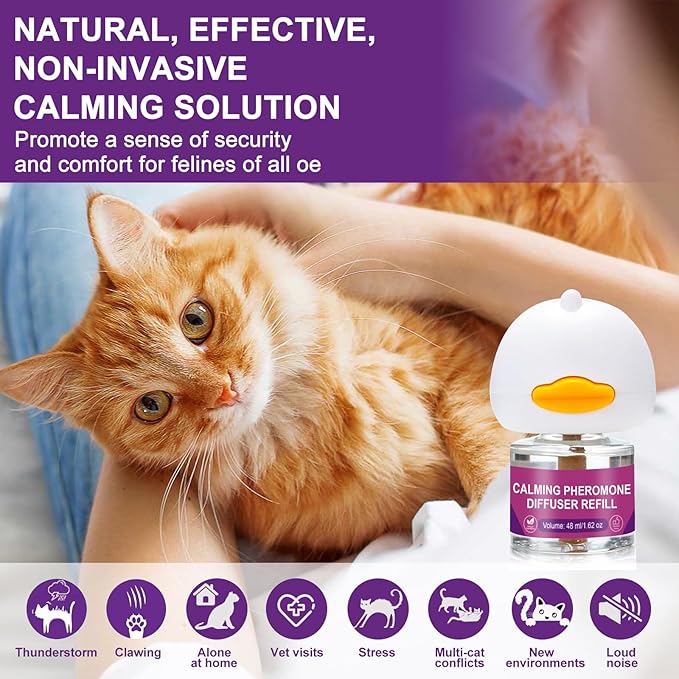 Cheerdog Cat Pheromones Calming Diffuser Relieve Anxiety Stress Cat Calming Diffuser Comfort for Cats 3 Refills, Reduce Fighting and Scratching Calm Relaxing Fits All Cats (3)