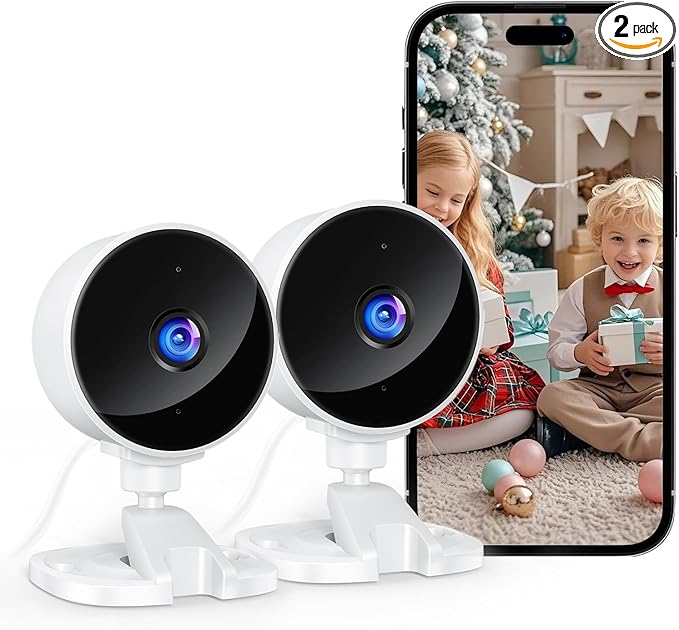 YOTON 1080P Indoor Security Camera for Baby Monitor, Pet Camera with Night Vision, 2-Way Audio, Motion Detection, Cloud & SD Card Storage, Easy Setup, Works with Alexa & Google Assistant (2 Pack)