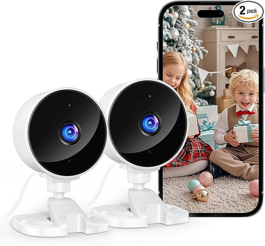 YOTON 1080P Indoor Security Camera for Baby Monitor, Pet Camera with Night Vision, 2-Way Audio, Motion Detection, Cloud & SD Card Storage, Easy Setup, Works with Alexa & Google Assistant (2 Pack)