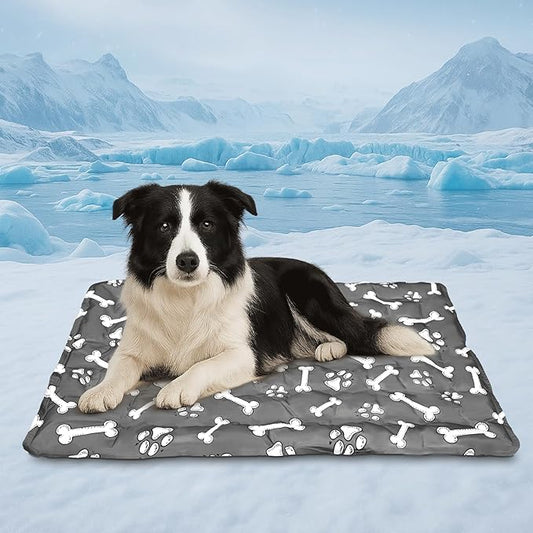 Cooling Pad for Large Dog,Instant Pet Cool Mat,Comfortable Cool Pet Mat for Cat.Portable Dog Bed for Summer. Suitable for Outdoor Summer Crate Pad.Long Time Cooling.Bone(Size-XL 23.6 * 35.4in)