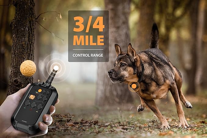 PATPET Dog Training Collar with Remote- 3/4 Mile Range E Collar Waterproof Rechargeable Shock Collar for Large Dog(15-140lbs)