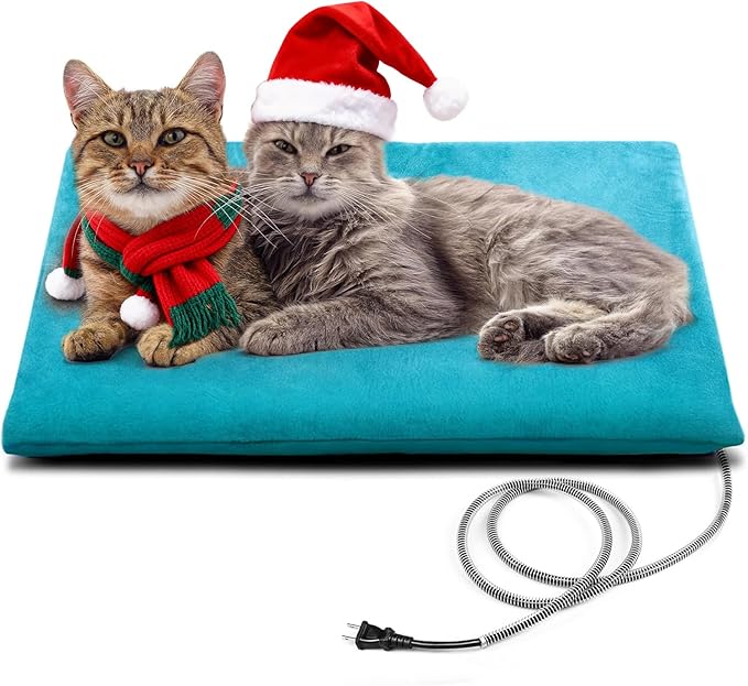 PETNF Outdoor Pet Heating Pad for Cats Dogs Waterproof Cat Warming Pad Outdoor Outside Safe Electric Heating Pad for Feral Cat House Heated Dog Bed Mat 20"X16"