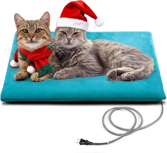 PETNF Outdoor Pet Heating Pad for Cats Dogs Waterproof Cat Warming Pad Outdoor Outside Safe Electric Heating Pad for Feral Cat House Heated Dog Bed Mat 20"X16"