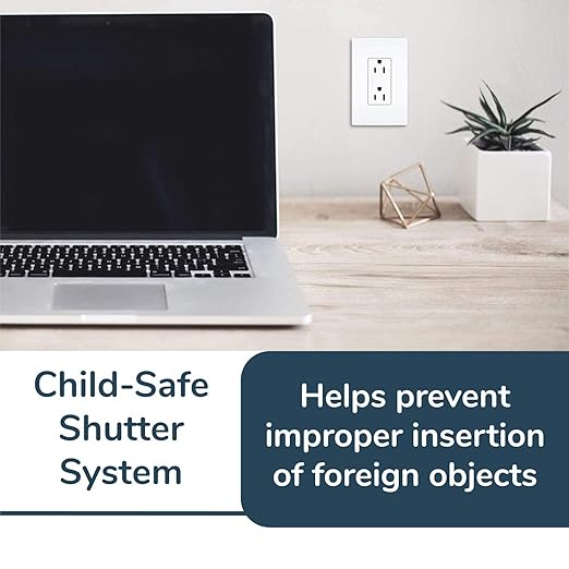 Legrand radiant 885TRWCC12 15 Amp Tamper Resistant Decorator Duplex Outlet, Side Wire or Push Wire, White (1 Count)