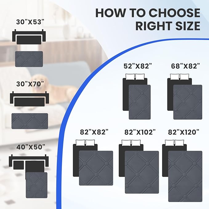 Waterproof Couch Covers for Pets, Waterproof Dog Bed Cover, Anti-Slip Soft Dog Blankets, Couch Cover for Dogs Washable, Pet Blanket for Puppy Large Dogs Cat (82x102 Inch, Dark Grey)