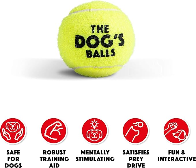 The Little Dog's Balls, Dog Tennis Balls, Yellow 6-Pack,Strong Toy for Agility Training, Puppy Training, Play, Exercise & Fetch, 1.9 Inches Diameter