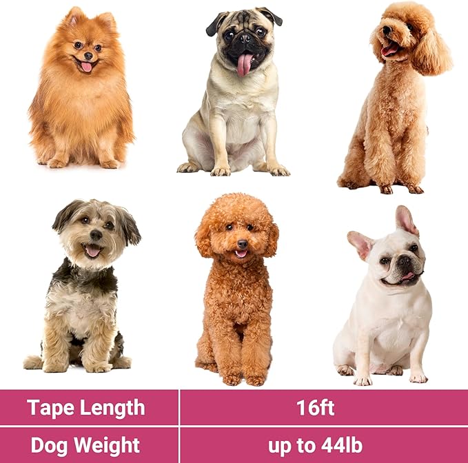 Segarty Pink Retractable Dog Leash, 16ft Heavy Duty Walking Dog Leash for Medium Small Dogs up to 44lb, Anti-Slip Handle 360°Tangle-Free Nylon Tape, One-Handed One Button Lock and Release