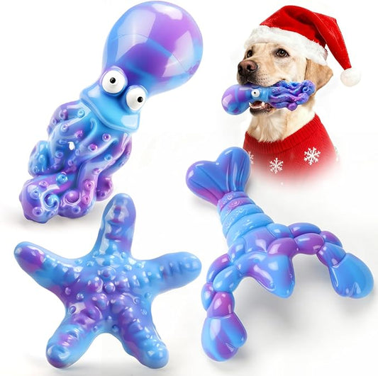 Dog Toys for Aggressive Chewers: 3 Pack Indestructible Dog Toys for Large Dogs, Bacon Flavored Dog Chew Toy, Durable Nylon Chew Toys for Dogs, Reduce Boredom, Teeth Cleaning, Keep Them Busy