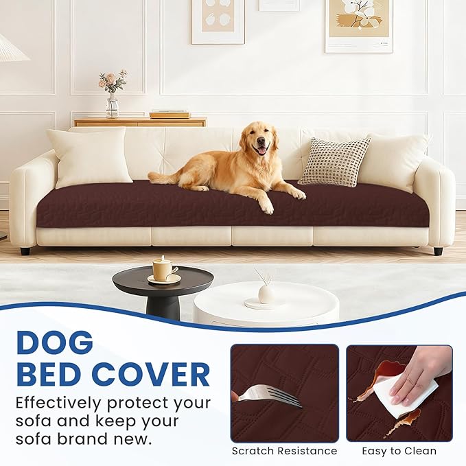 Waterproof Couch Covers for Pets, Waterproof Dog Bed Cover, Anti-Slip Soft Dog Blankets, Couch Cover for Dogs Washable, Pet Blanket for Puppy Large Dogs Cat (30x70 Inch, Coffee)