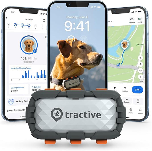 Tractive XL Smart Dog GPS Tracker | Live Pet Tracker with Virtual Fence | Vital Signs Monitoring of Heart & Respiratory Rate | Up to 1-Month Battery Life | Dog Collar Attachment (Adventure Edition)