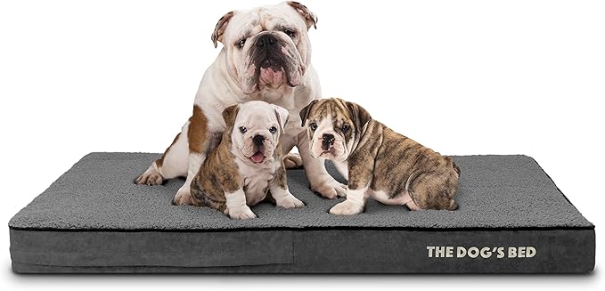 The Dog’s Bed Orthopedic Memory Foam Dog Bed, XL Grey Plush, Pain Relief for Arthritis, Hip & Elbow Dysplasia Post Surgery, Lameness, Supportive Calming, Waterproof Washable Cover, Veterinary Approved