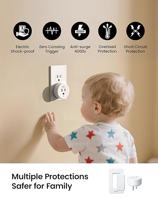 Remote Control Outlet Plug Switch, Buckle Design & Removable Wireless Light Switch, No Wiring Needed, 300 ft, 15A/1500W, Programmable, for Household Appliances(2 Pack)