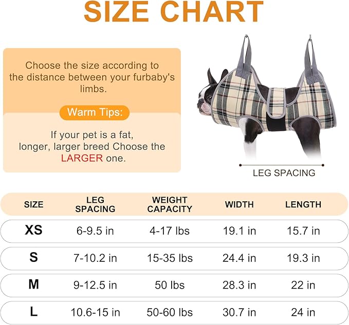 BEAUTYZOO Dog Grooming Hammock, Medium Dog Sling for Nail Trimming, Dog Hanging Harness for Claw Care with Thick Fabric Neck Support Wide Strap Restraint Cat Grooming Hammock, Beige L