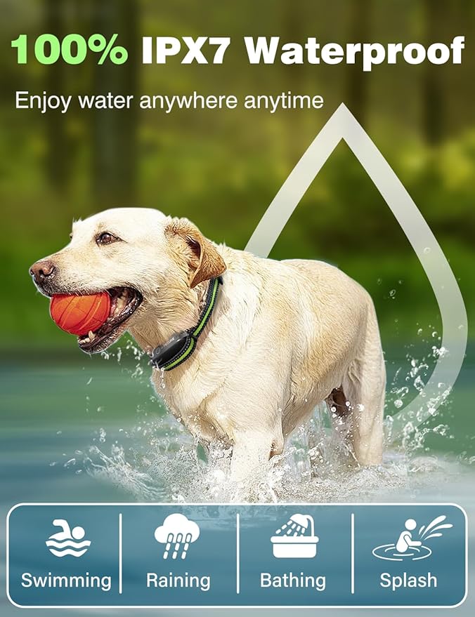 Bark Collar with Remote, 3300Ft 2-in-1 Dog Training Collar with Beep Vibration Static & Auto Mode, IPX7 Waterproof Rechargeable Automatic Bark Collar for 7-120lbs Small Medium Large Dog(2 Pack)