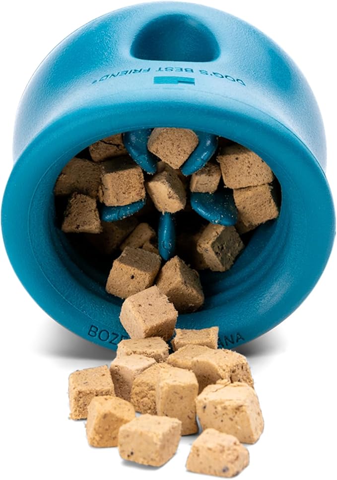 WEST PAW Toppl Durable Dog Treat Puzzle Toy for Large Dogs- Engaging Interactive Chew Toy for Mental Stimulation, Slow Feeding- One and Quarter Cup Capacity - River Blue, XL