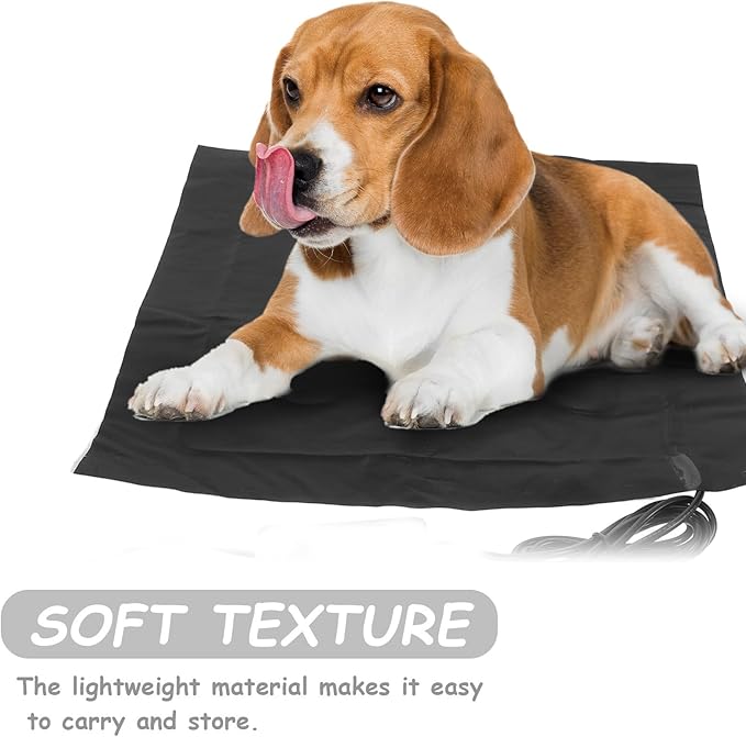 DOITOOL Electric Heating Pad for Pets USB Powered Cat Heated Cushion with Timer Function Dog Warmer Pad for Indoor Beds Adjustable Temperature Pet Heating Mat