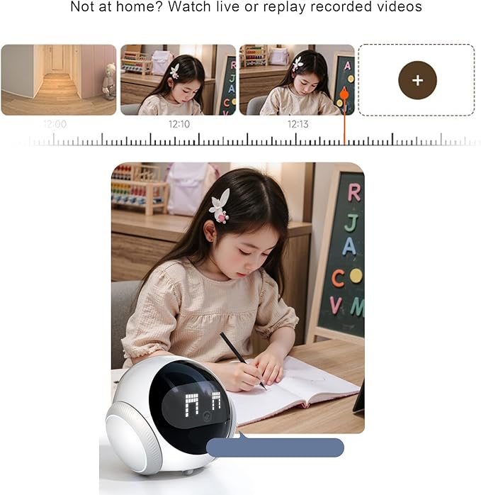 Asixxsix Pet Camera Robot, Wireless 1080P 360 Rotation 121 Wide Angle Indoor Movable Security Camera with Night Vision, 2 Way Talk, Motion Detection Video Recording for Cats Baby