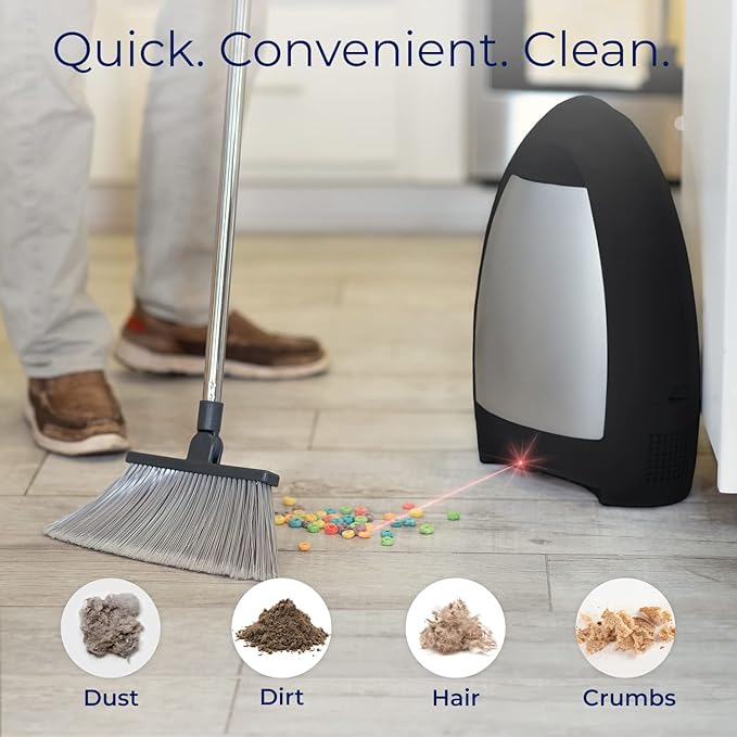 EyeVac Home Touchless Vacuum Automatic Dustpan - Great for Sweeping Pet Hair Food Dirt Kitchen - Ultra Fast & Powerful, No More Bending Down, Bagless, Corded, Automatic Sensor, 1000 Watt (Matte Black)
