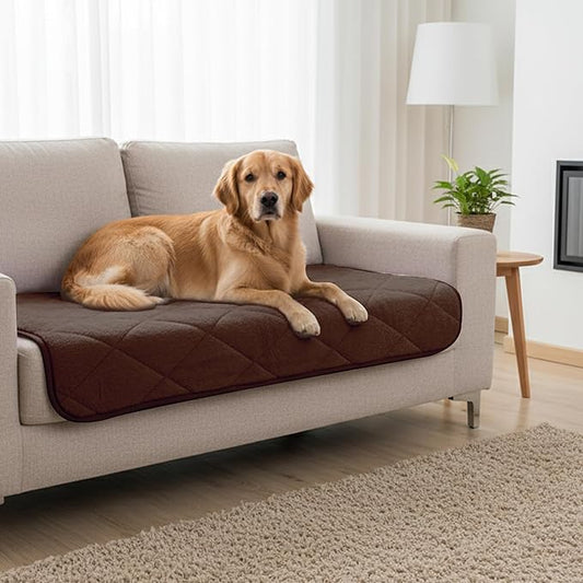 NWK Fluffy Self Warming Cat Mat, Cat Blanket, Thermal Dog Mat, Washable, Non-Slip Bottom for Sofa & Crate & Kennel & Car Seat (Coffee Brown, X-Large (45'' X 28'' X 0.4''))