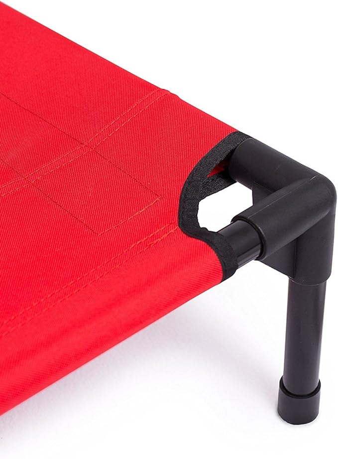 Internet's Best Dog Cot | 30 x 24.5 | Elevated Dog Bed | Cool Breathable Mesh | Indoor or Outdoor Use | Medium | Red